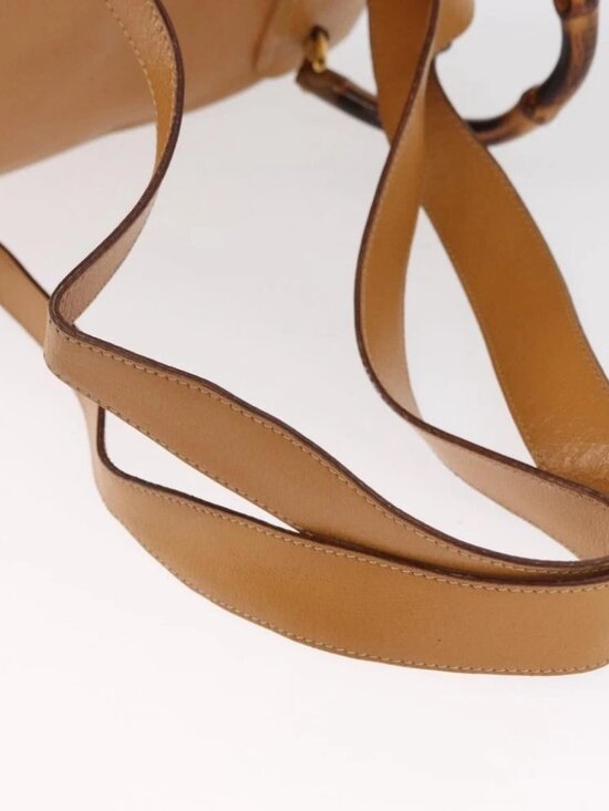 GUCCI Bamboo Backpack Leather Brown Gold main image 7